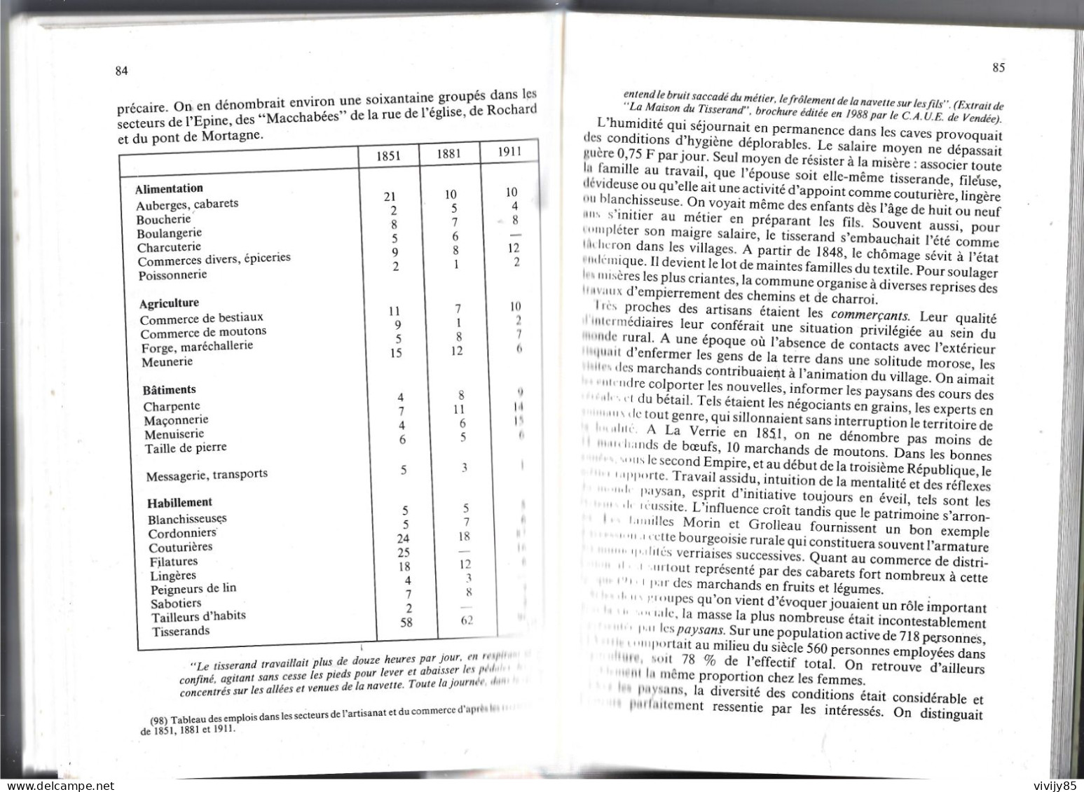 85 - LA VERRIE -Beau Livre Peu Courant De 118 Pages " Bourg Vendéen De 1800 à 1914 " - Fascicule II - Pays De Loire