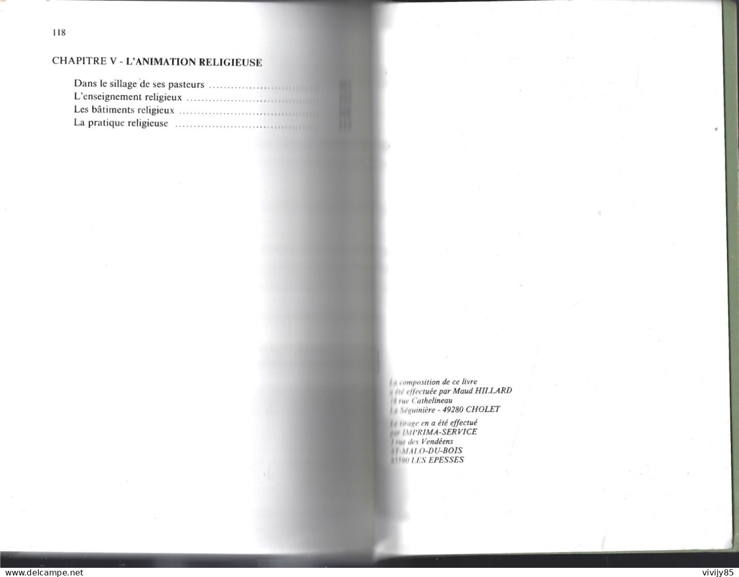 85 - LA VERRIE -Beau livre peu courant de 118 pages " Bourg vendéen de 1800 à 1914 " - fascicule II