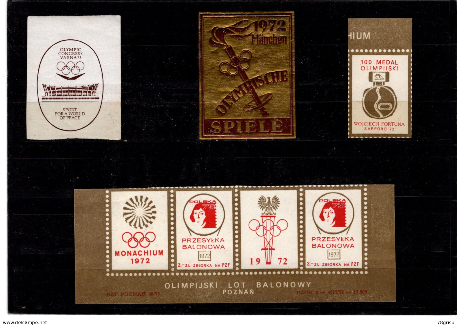 Deutschland München Sapporo1972, Varna 1973, Olympic Winter Games, Vignette, Label, Sticker - Summer 1972: Munich