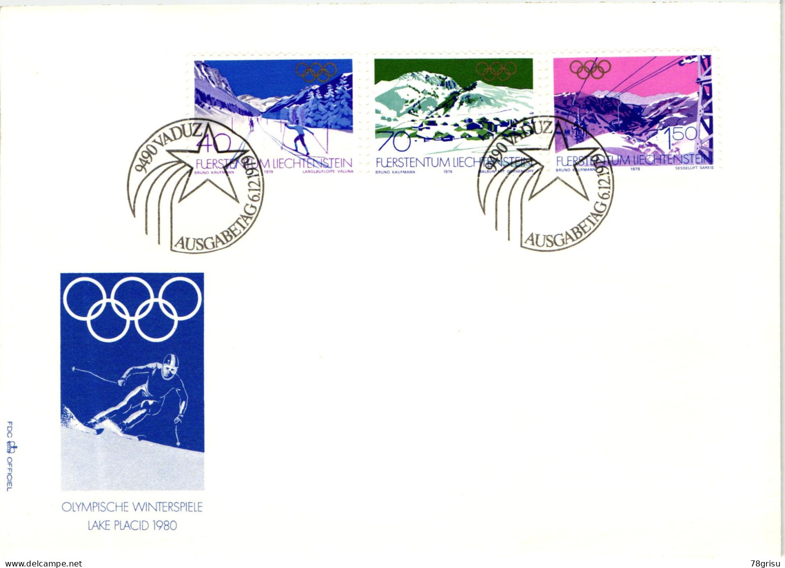 Liechtenstein, Lake Placid 1980 Olympic Games, Langlauf, Sessellift, Olympische Spiele - Winter 1980: Lake Placid