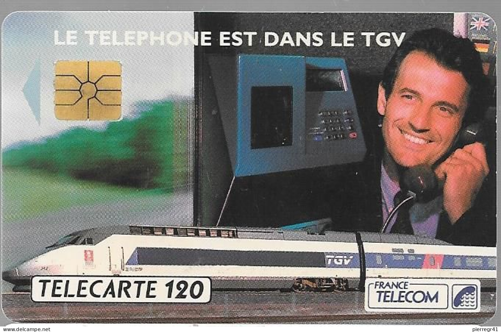 CARTE-PUBLIC-F274-120U-SO2-04/92-TGV-Le Téléphone-A 244360-2 Droit-Utilisé-TBE- - 1992