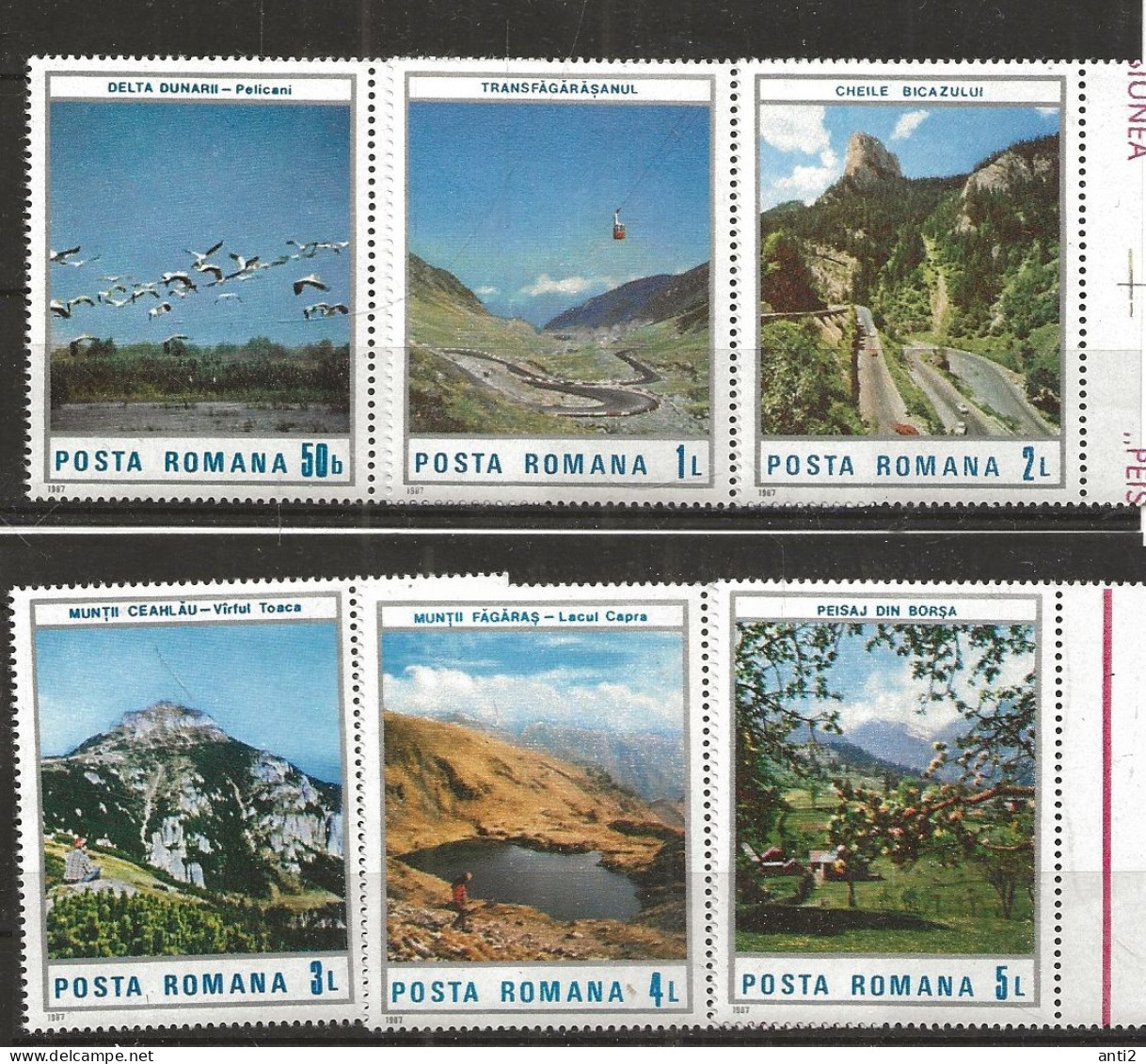Romania 1987 Tourism: Landscapes. Mi   4347 - 4352  MNH(**) - Ungebraucht