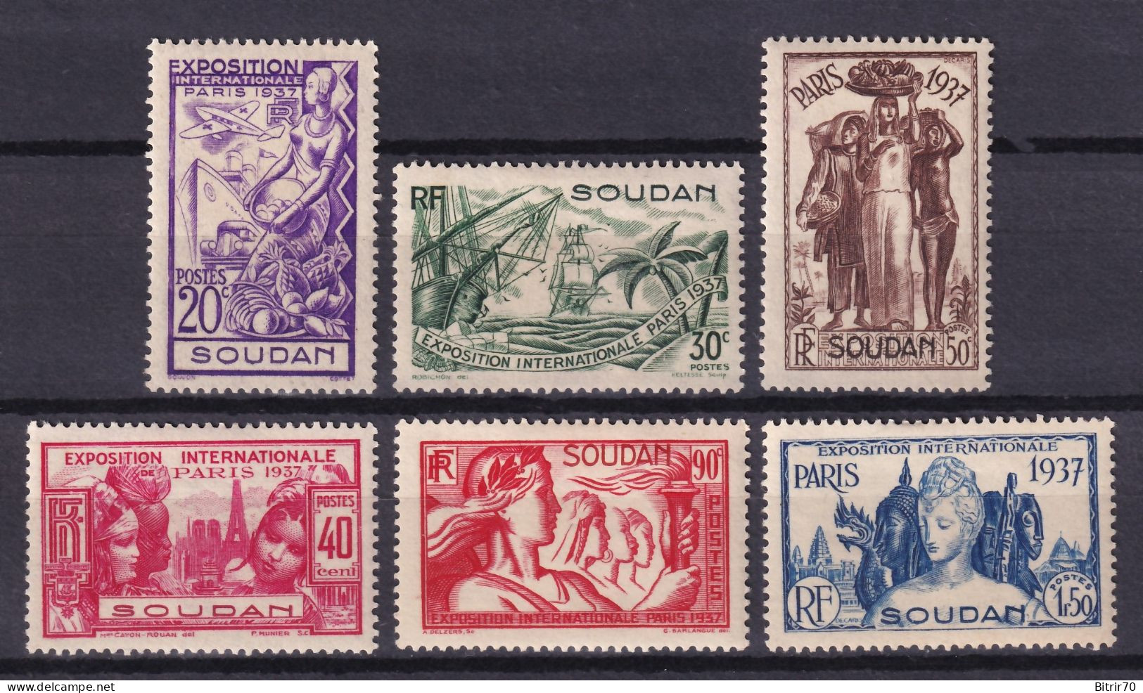 Soudan, 1937 Y&T. 93 / 98, MH. - Nuevos