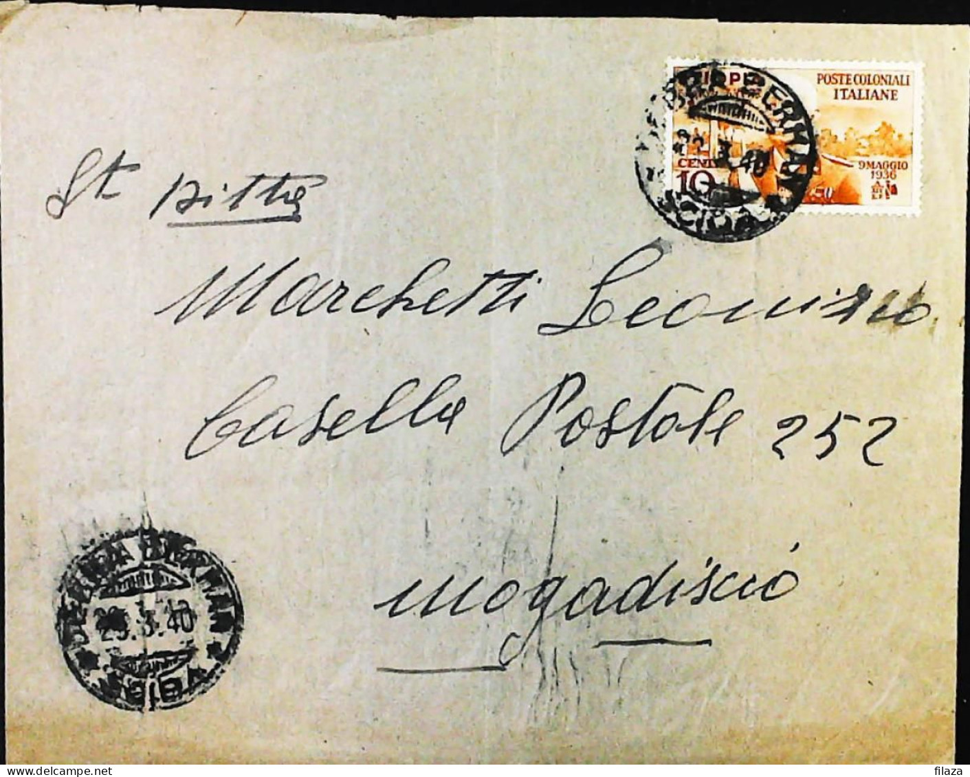 ITALIA - COLONIE -  ETIOPIA C.10 Frontespizio Di Lettera Da DEBRA BERHAN / SCIOA Del 1940- S6175 - Ethiopie