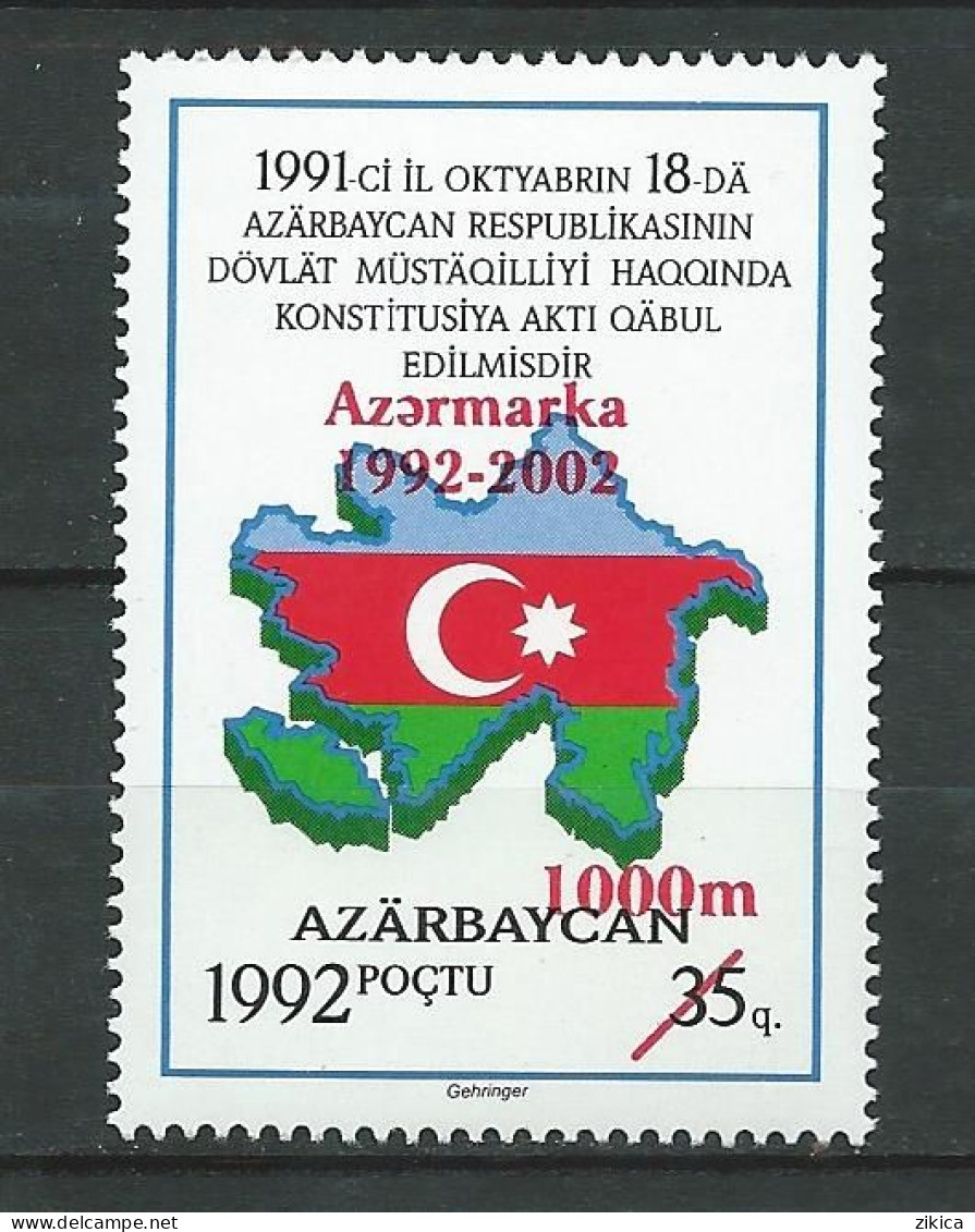 Azerbaijan -2002 The 10th Ann. Of Azermarka Stamp Company - Issue Of 1992 Overprinted "Azermarka 1992-2002  MNH** - Aserbaidschan