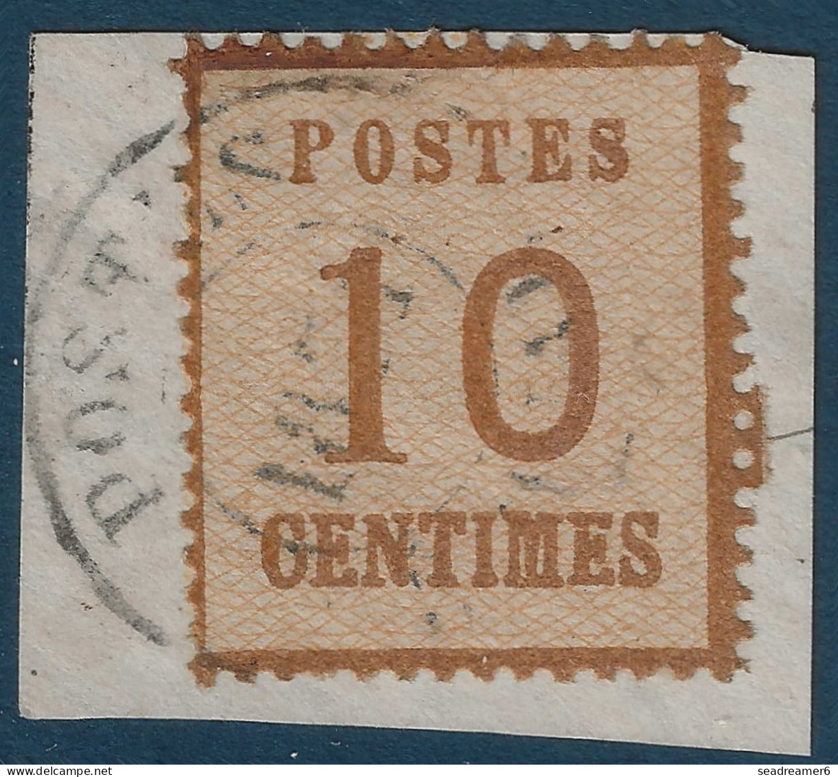 ALSACE LORRAINE Fragment N°5 10c Bistre Oblitéré Cachet Provisoire " POSTES / 1871 / EPINAL " TTB - Used Stamps