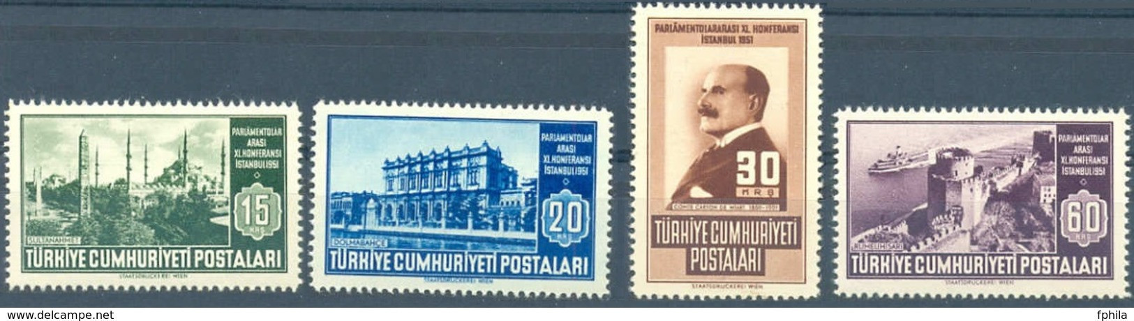 1951 TURKEY 11TH INTERPARLIAMENTARY CONFERENCE MNH ** - Neufs