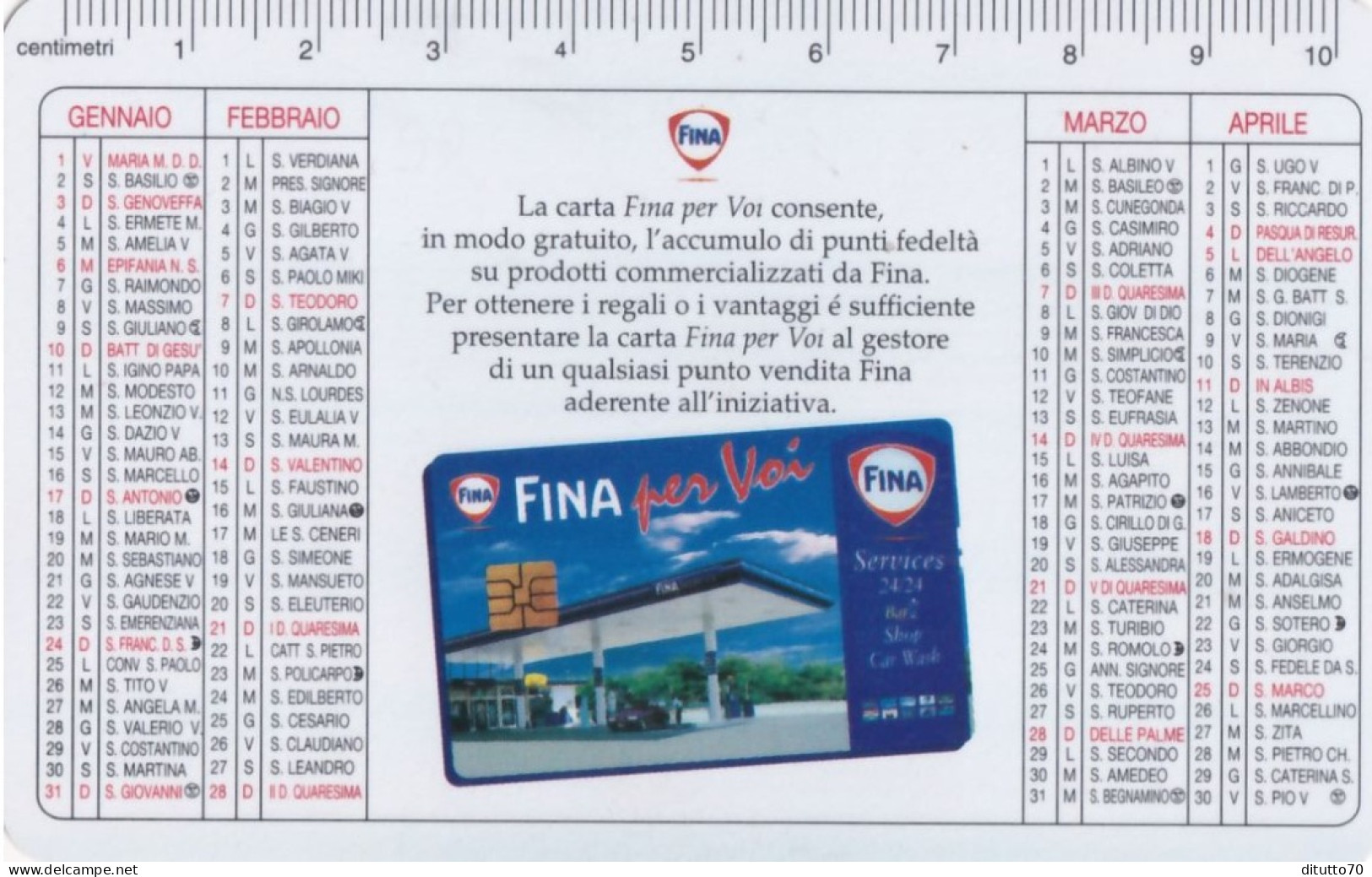 Calendarietto - FINA - La Catya Fina Per Voi - Anno - Tamaño Pequeño : 2001-...