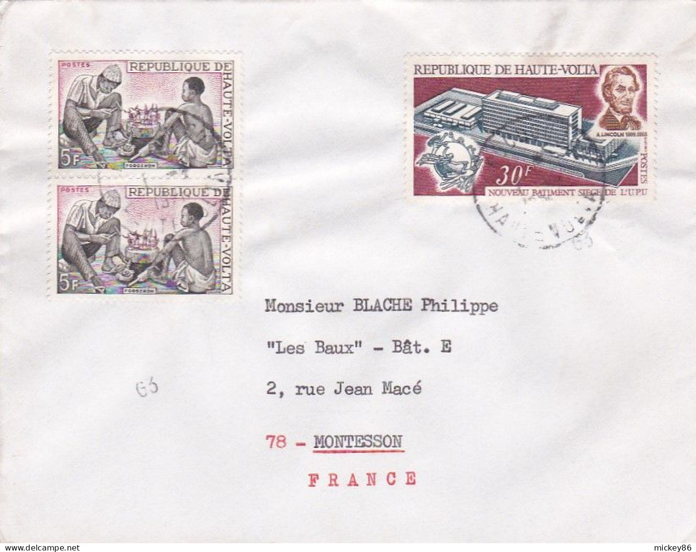 HAUTE VOLTA--1971--Lettre De OUGADOUGOU Pour MONTESSON -78 (France)--timbres Divers Sur Lettre ...cachets - Haute-Volta (1958-1984)