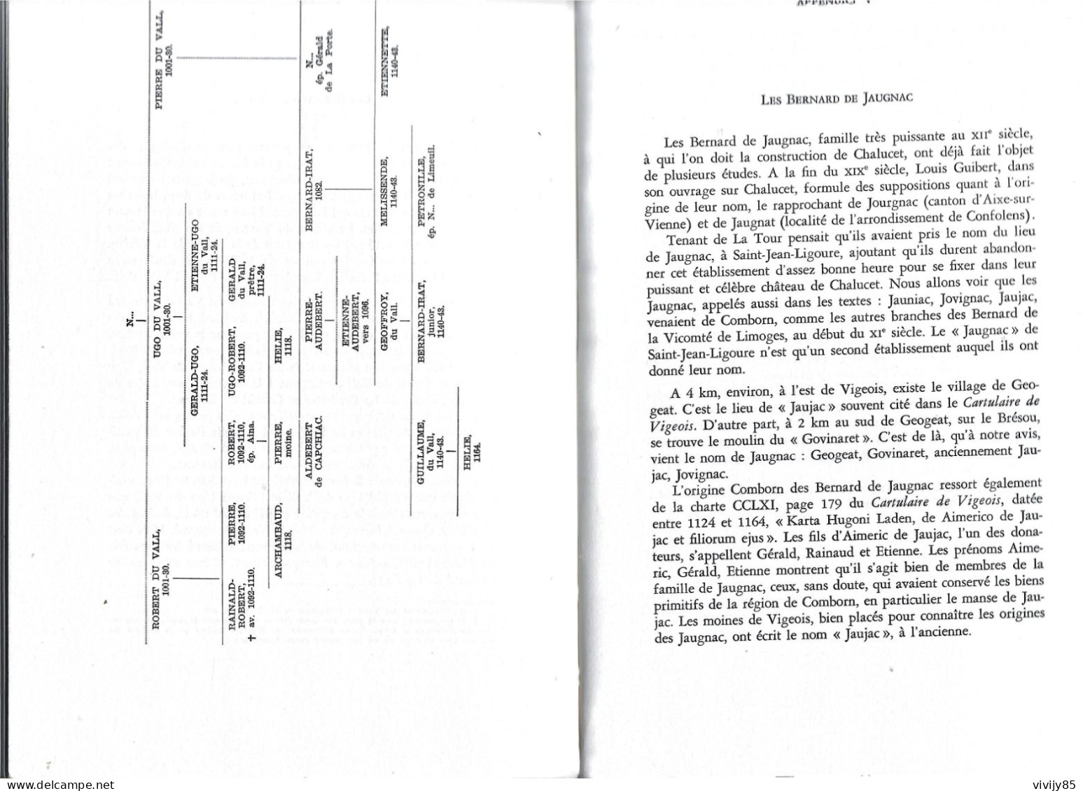 87 - LIMOGES - Rare Livre "Une Descendance Des Seconds Rois D'Austrasie , Les Vicomtes De Limoges " - 1965 - Aquitaine
