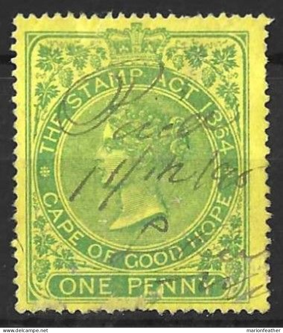 SOUTH  AFRICA.." C.O.G.H..."....QUEEN VICTORIA...(1837-01.)..." 1876."....REVENUE....1d......BF83.......USED.... - Cap De Bonne Espérance (1853-1904)