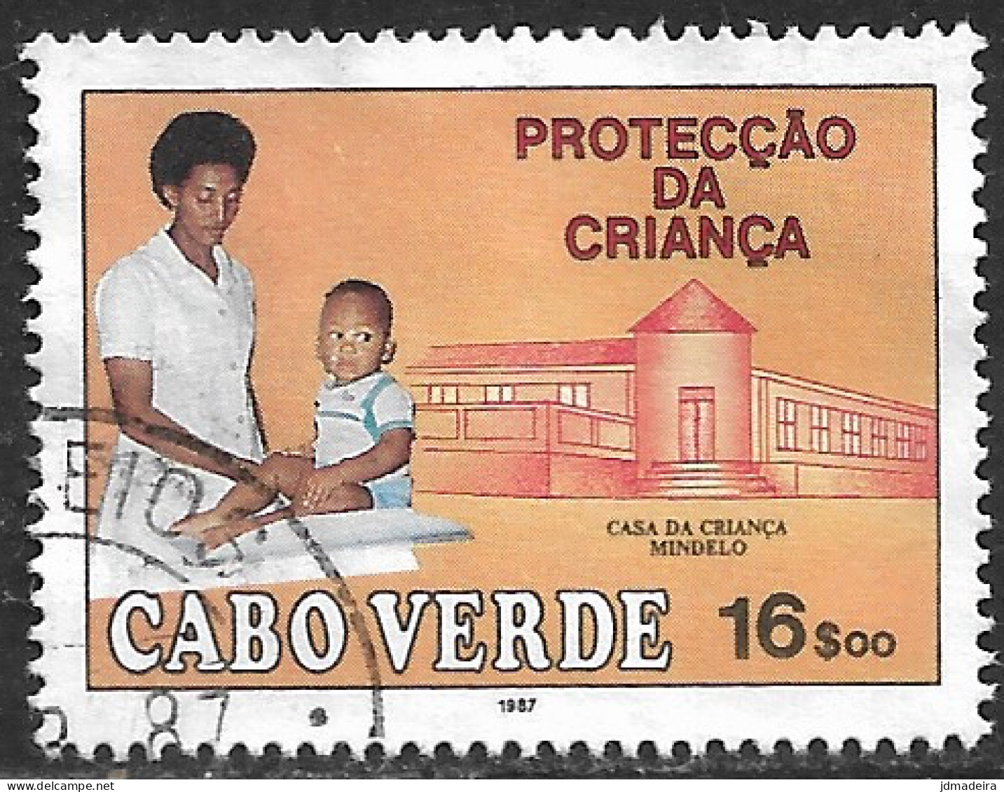 Cabo Verde – 1987 Children Protection 16$00 Used Stamp - Cape Verde