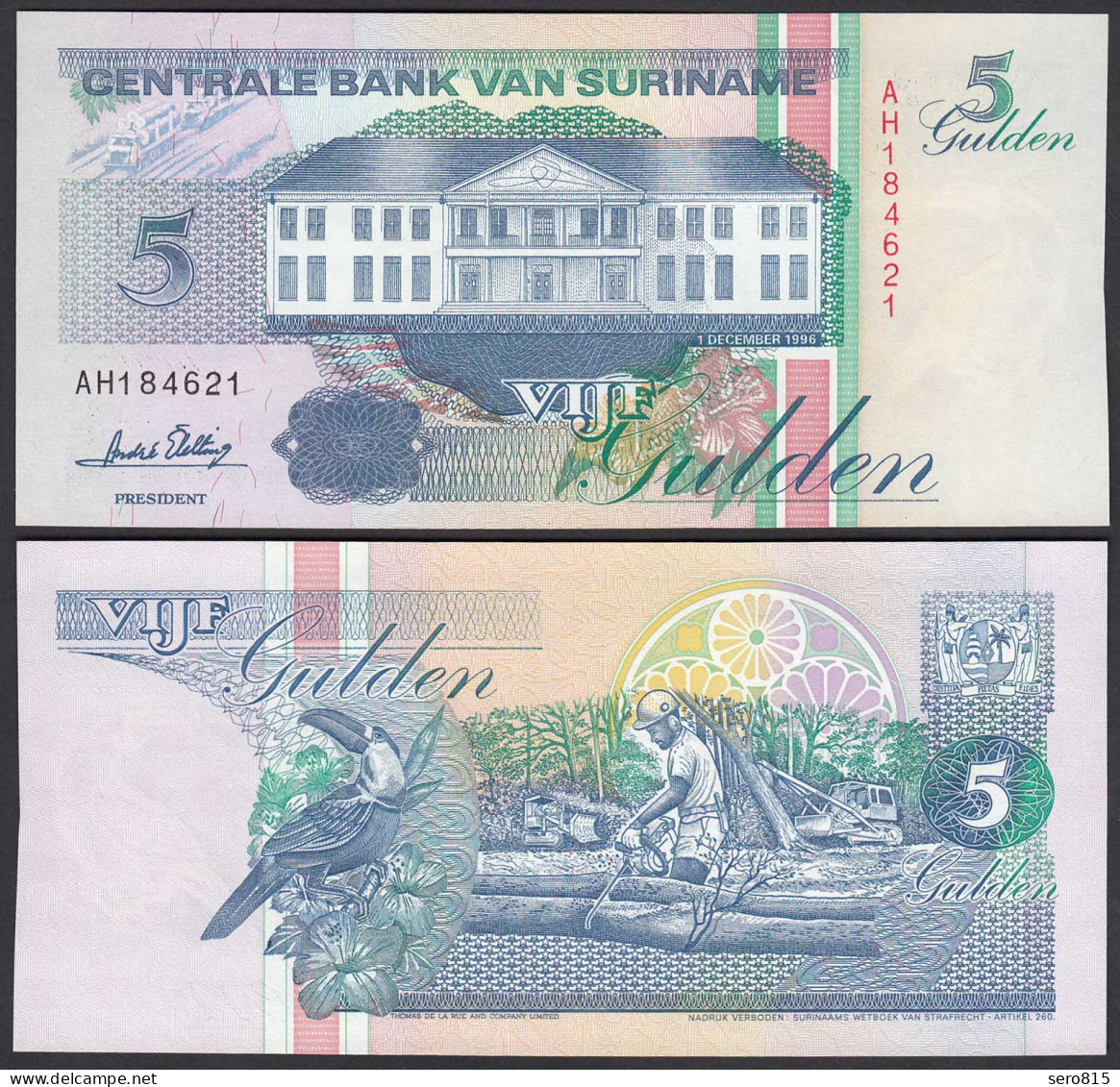 SURINAM - SURINAME 5 Gulden 1996 UNC (1) Pick 136b    (26470 - Sonstige – Amerika