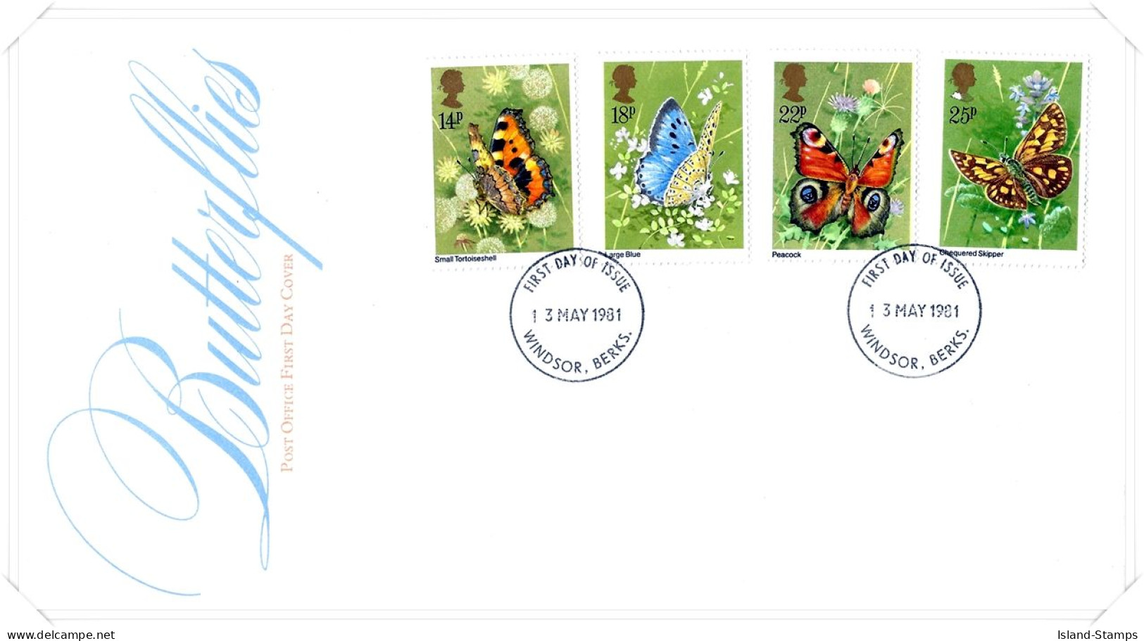 1981 Butterflies Unaddressed FDC Tt - 1981-1990 Decimal Issues