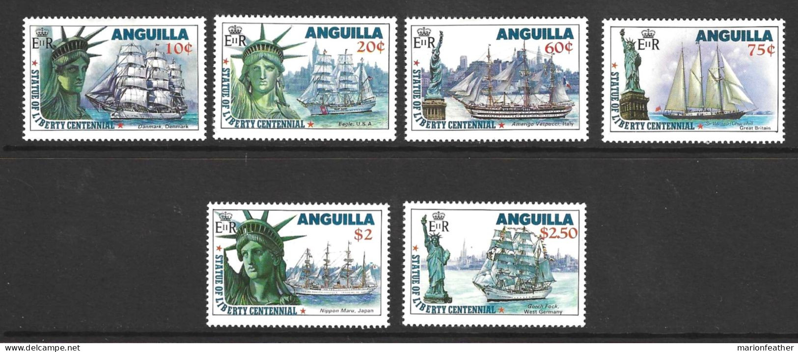 ANGUILLA....QUEEN ELIZABETH  II..(1952-22..)..." 1985.."...STATUE OF LIBERTY.....(CAT.VAL.£8...).........MH..... - Anguilla (1968-...)