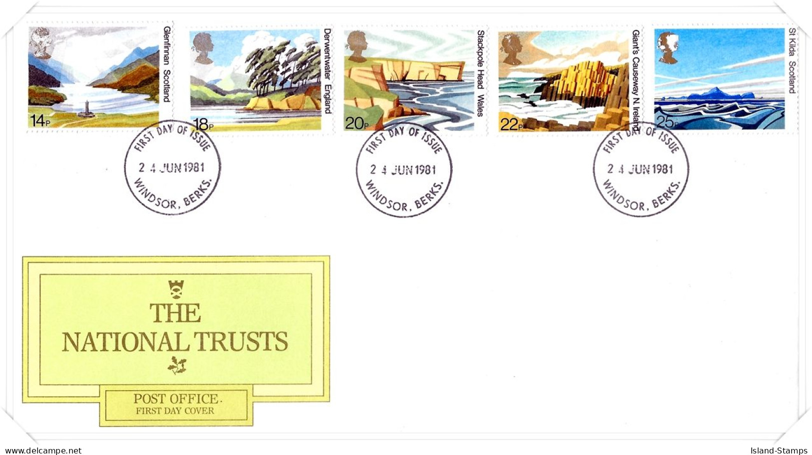 1981 National Trust Unaddressed FDC Tt (3) - 1981-1990 Dezimalausgaben