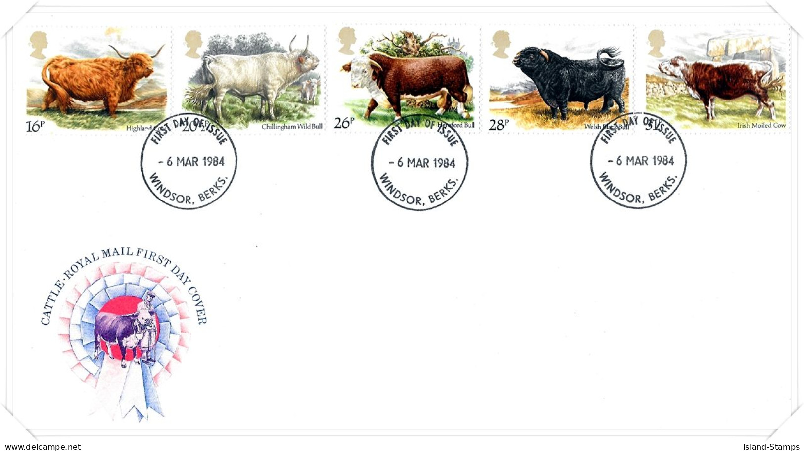 1984 Cattle Unaddressed FDC Tt - 1981-90 Ediciones Decimales