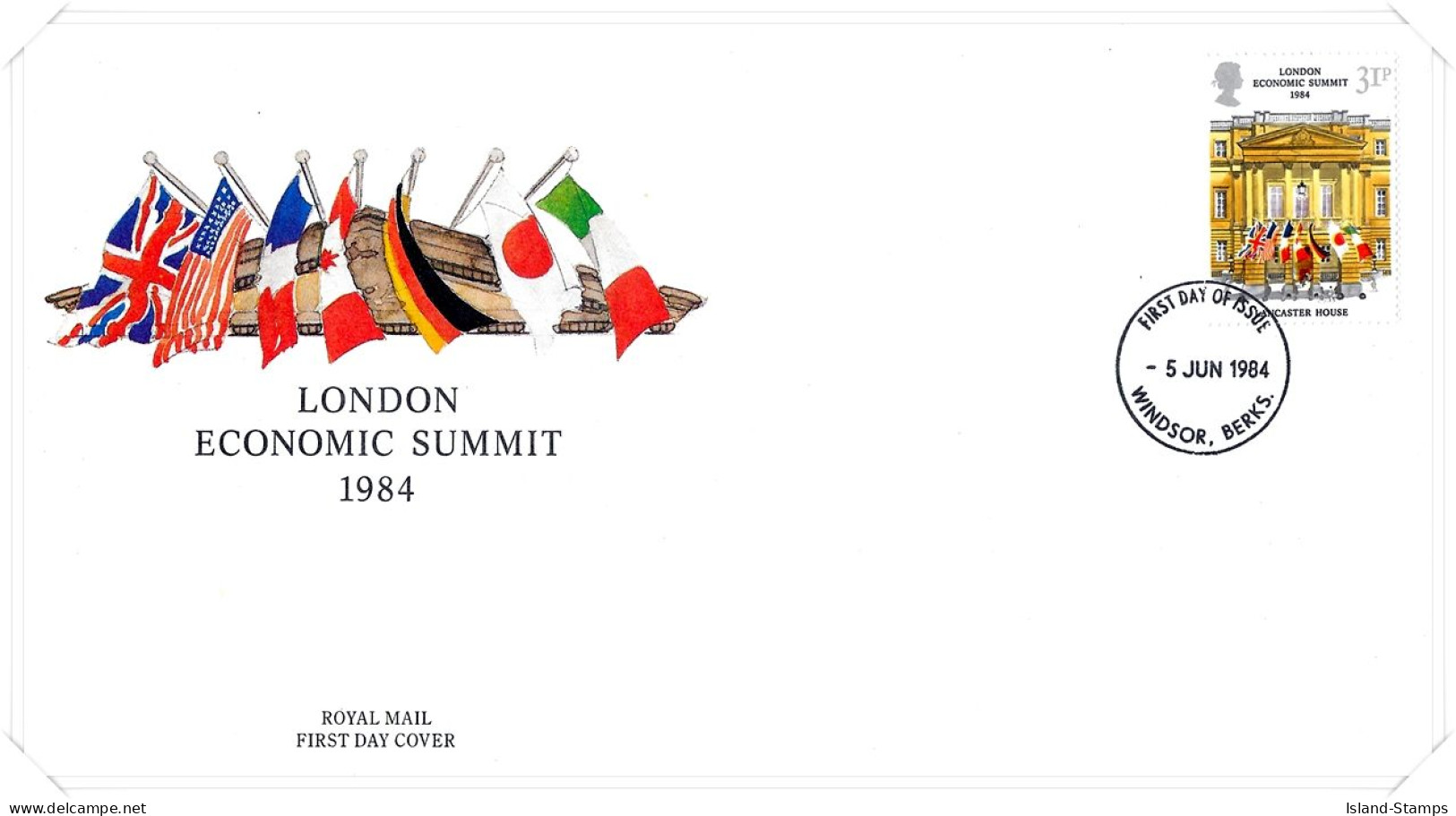 1984 Economic Summit Unaddressed FDC Tt - 1981-1990 Decimal Issues