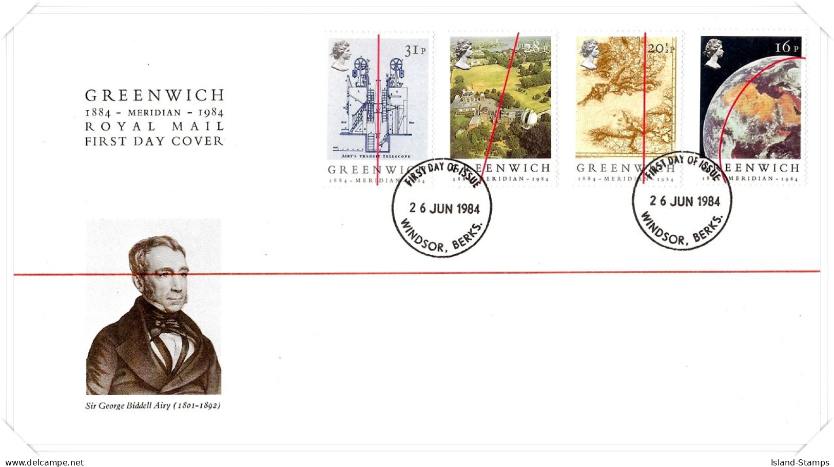 1984 Greenwich Meridian Unaddressed FDC Tt - 1981-1990 Decimal Issues