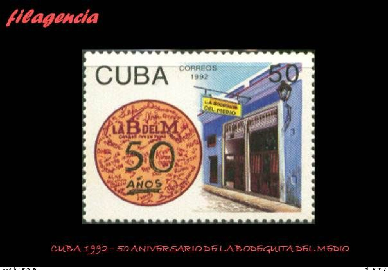 CUBA MINT. 1992-09 CINCUENTENARIO DEL RESTAURANTE CUBANO LA BODEGUITA DEL MEDIO - Neufs