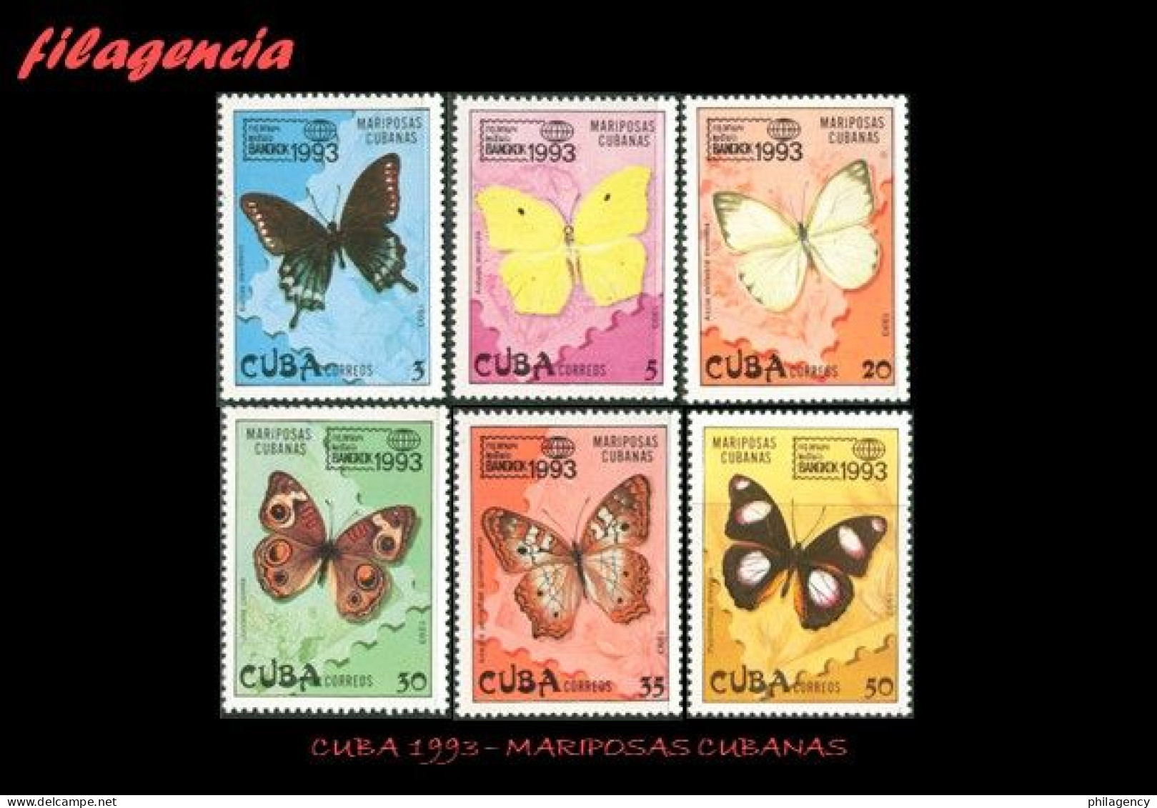 CUBA MINT. 1993-10 MARIPOSAS CUBANAS - Neufs