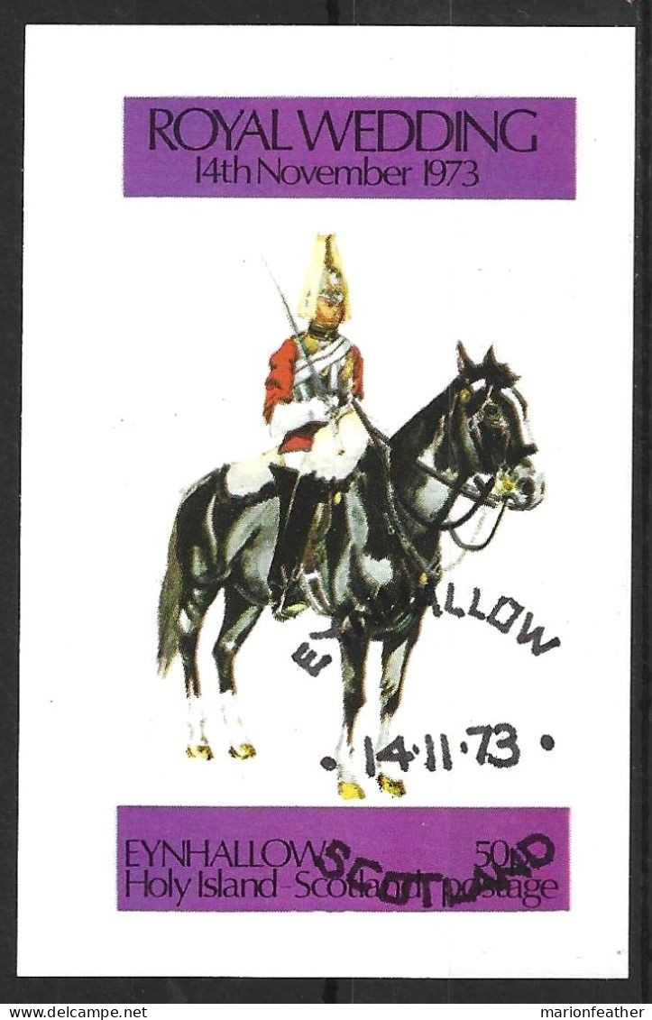 GB.." EYNHALLOW, HOLY Is. SCOTLAND.."...QUEEN ELIZABETH  II..(1952-22..)." 1974.." .LOCAL....ROYAL WEDDING.....M-S...VFU - Sir Winston Churchill