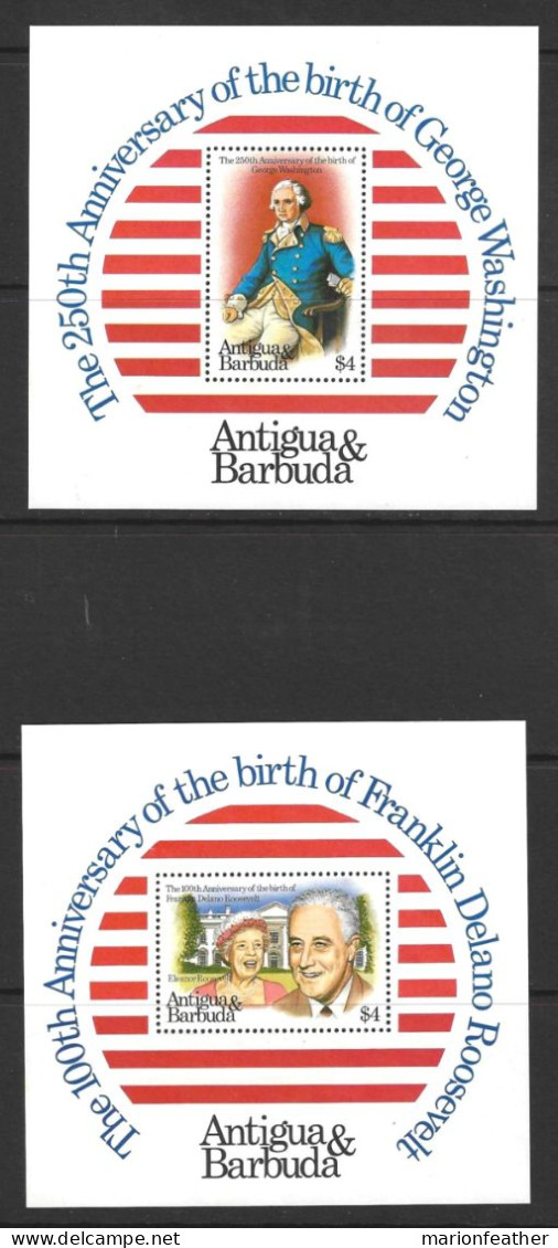 ANTIGUA AND BARBUDA..ELIZABETH  II...(1952-22.)...." 1982."....GEORGE WASHINGTON & F.D.R....MS767-8...MNH.. - George Washington