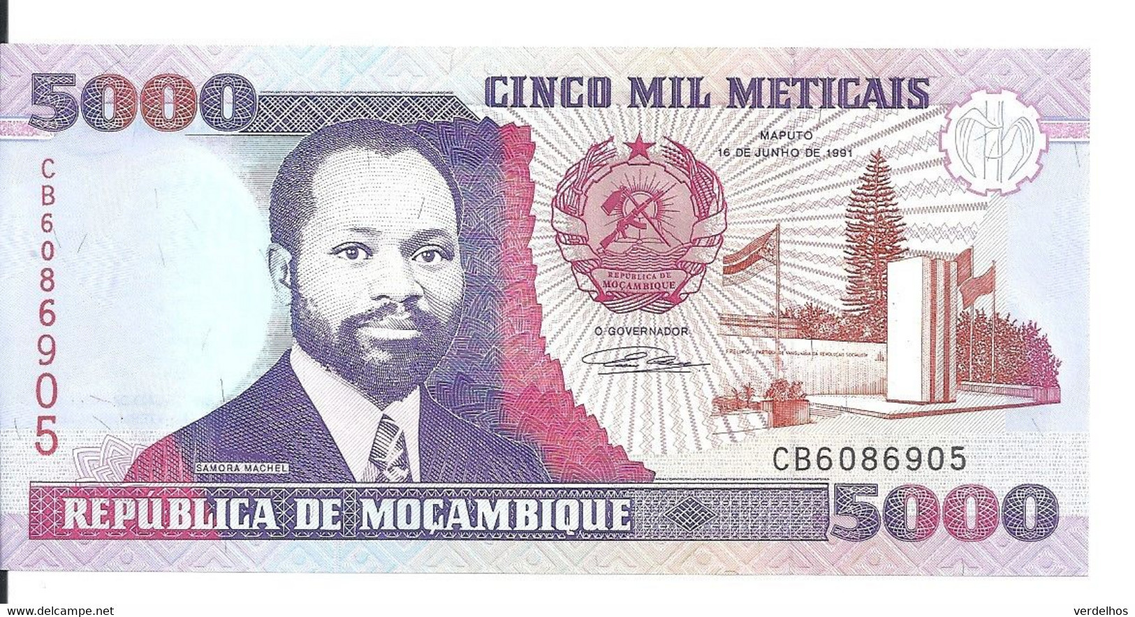 MOZAMBIQUE 5000 METICAIS 1991 UNC P 136 - Mozambico