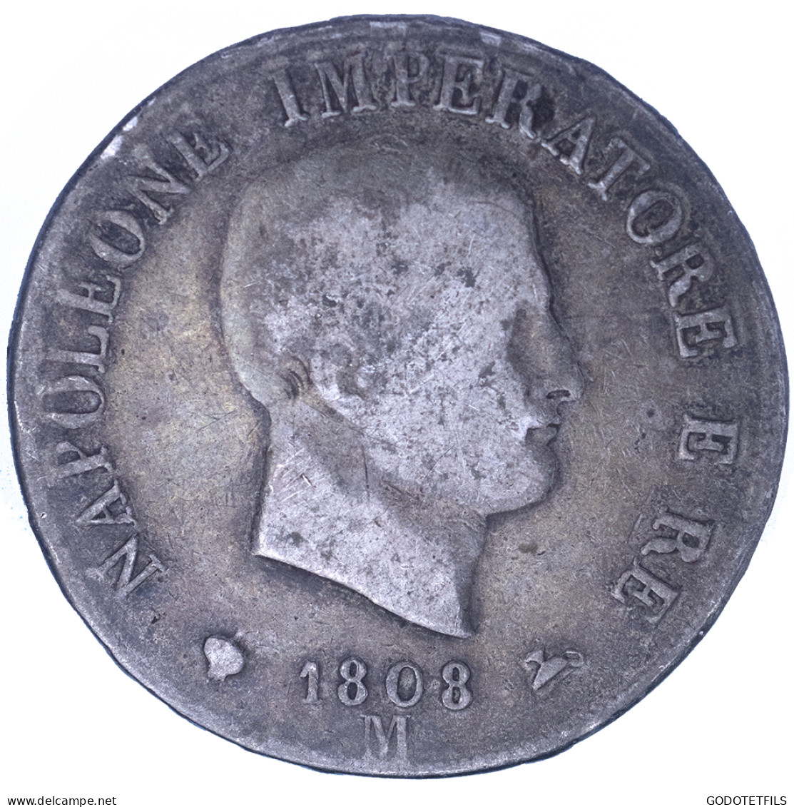 Premier-Empire-Royaume D&#039;Italie 5 Lire Napoléon Ier 1808 Milan - Napoleonic