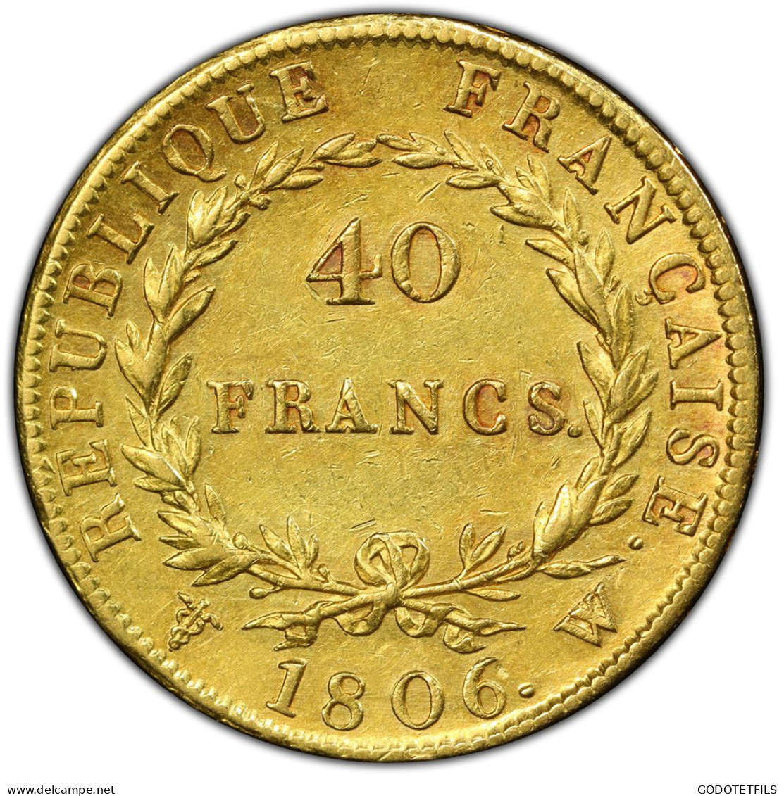 Monnaie Gradée PCGS AU 53-Premier-Empire 40 Francs Napoléon Ier 1806 Lille - 40 Francs (gold)