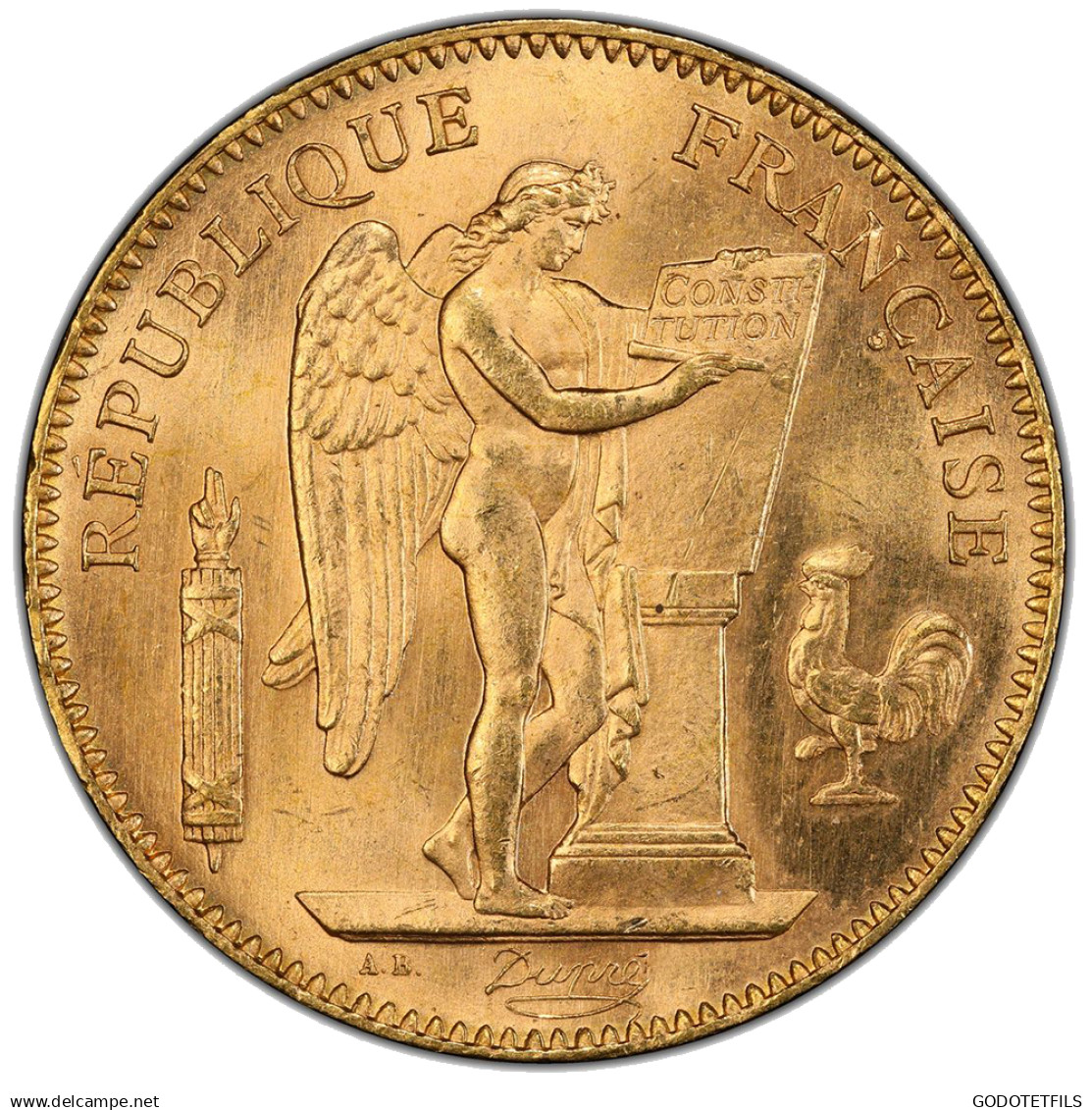 Monnaie Gradée PCGS MS64-III ème République-50 Francs Génie 1904 Paris - 50 Francs (gold)