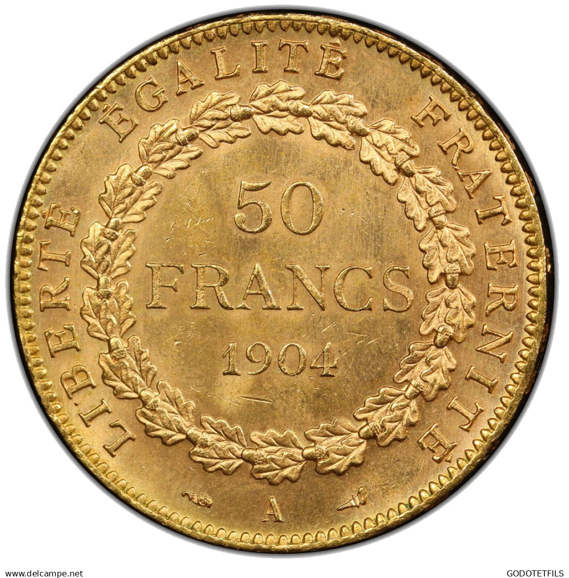 Monnaie Gradée PCGS MS64-III ème République-50 Francs Génie 1904 Paris - 50 Francs (gold)