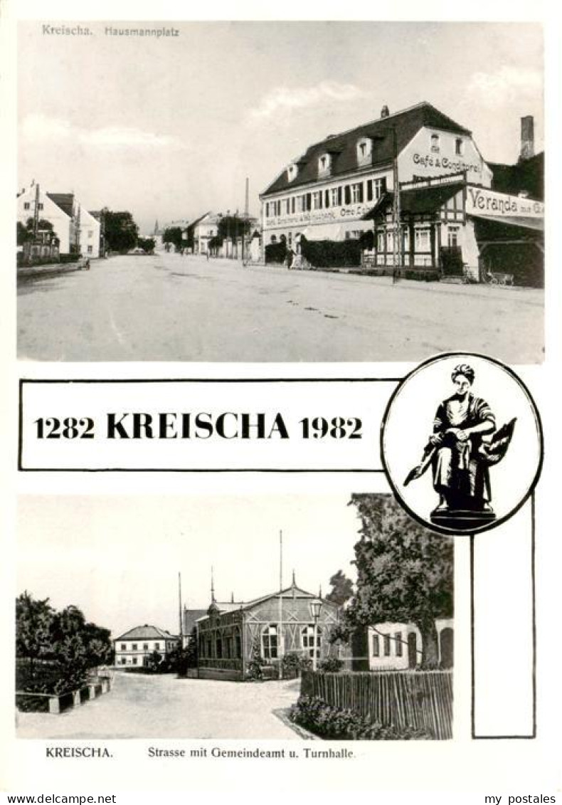 73961365 Kreischa Hausmannplatz Strasse Mit Gemeindeamt Und Turnhalle - Kreischa