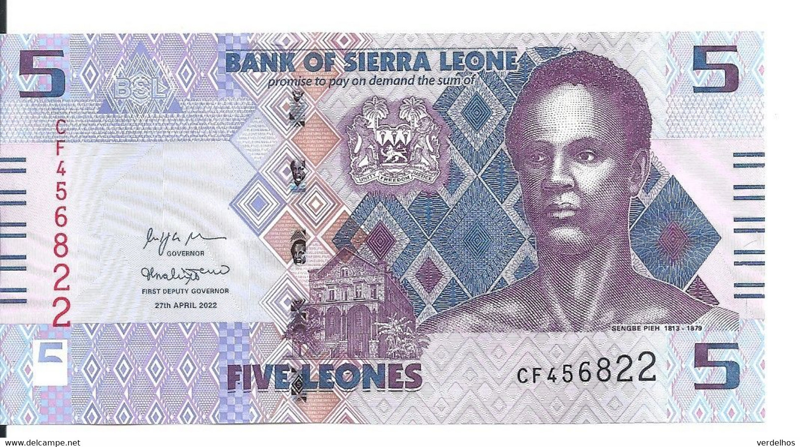 SIERRA LEONE 5 LEONES 2022 UNC P 36 - Sierra Leone