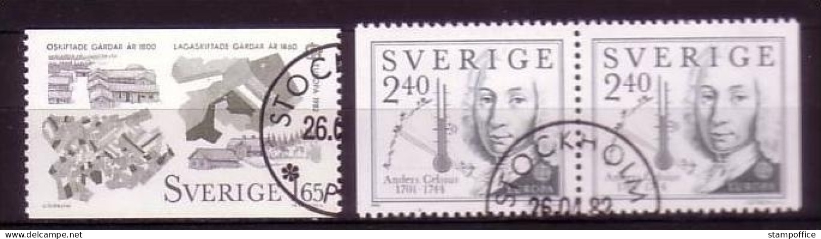 SCHWEDEN MI-NR. 1187-1188 D/D GESTEMPELT(USED) EUROPA 1982 HISTORISCHE EREIGNISSE ANDERS CELSIUS - Usati