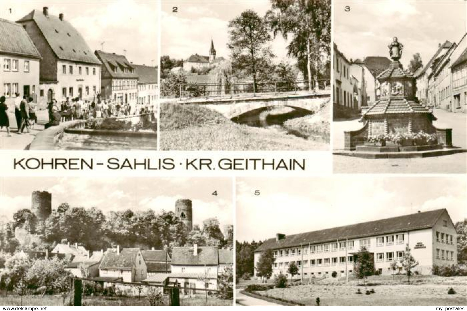 73921303 Kohren-Sahlis Ortspartien Brunnen Bruecke Schloss Schule - Kohren-Sahlis