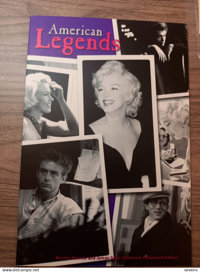 Private Issued GPT Phonecard,American Legends, Marilyn Monroe And James Dean, Set Of 2, Mint In Folder,rare - Singapore