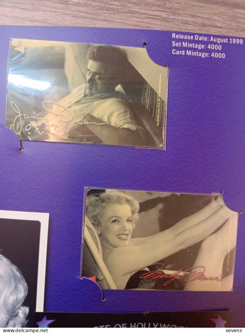 Private Issued GPT Phonecard,American Legends, Marilyn Monroe And James Dean, Set Of 2, Mint In Folder,rare - Singapour