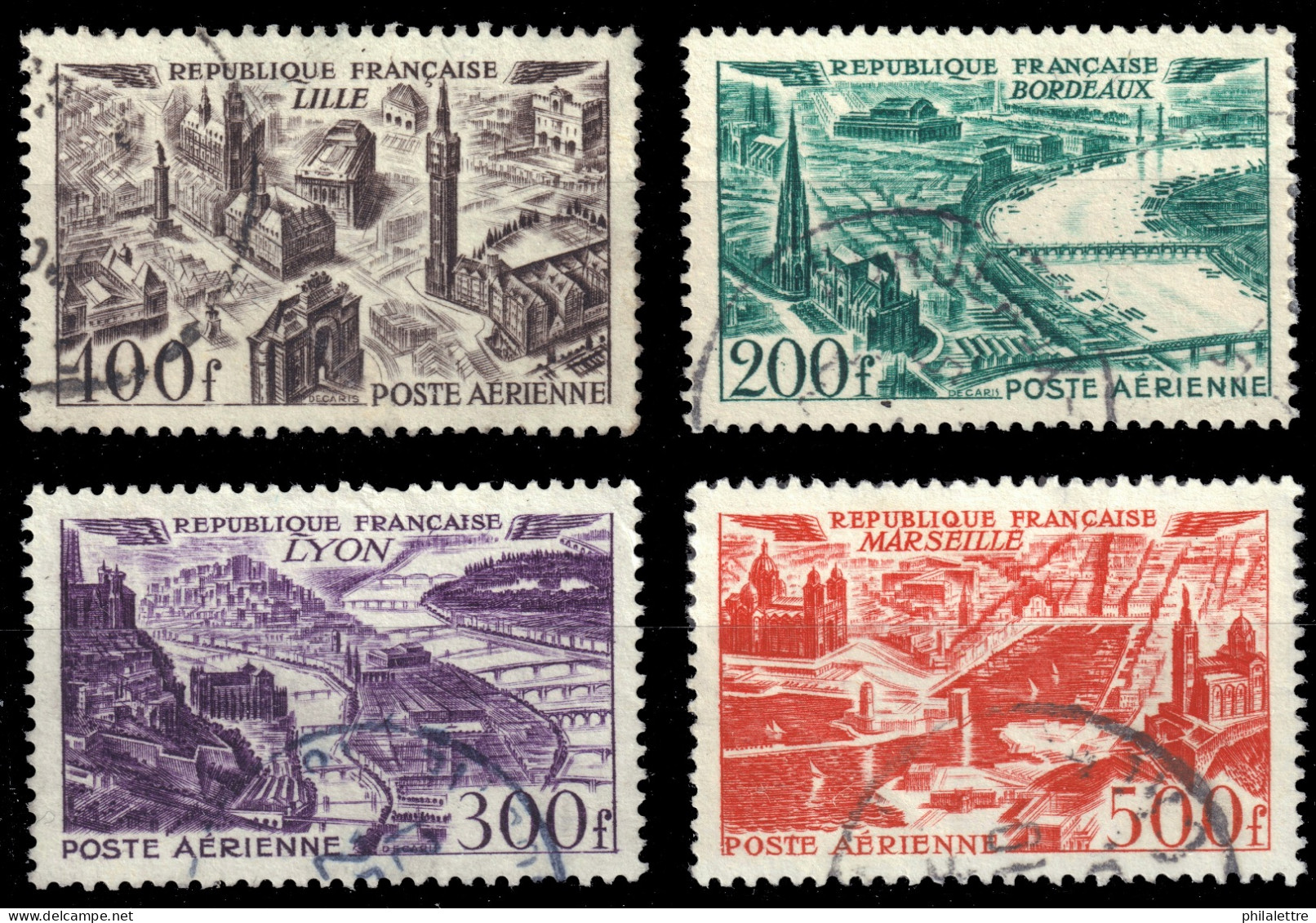 FRANCE - 1949 Yv.PA24/7 Vues Aériennes De Grandes Villes Françaises - Oblitérés TB - 1927-1959 Oblitérés