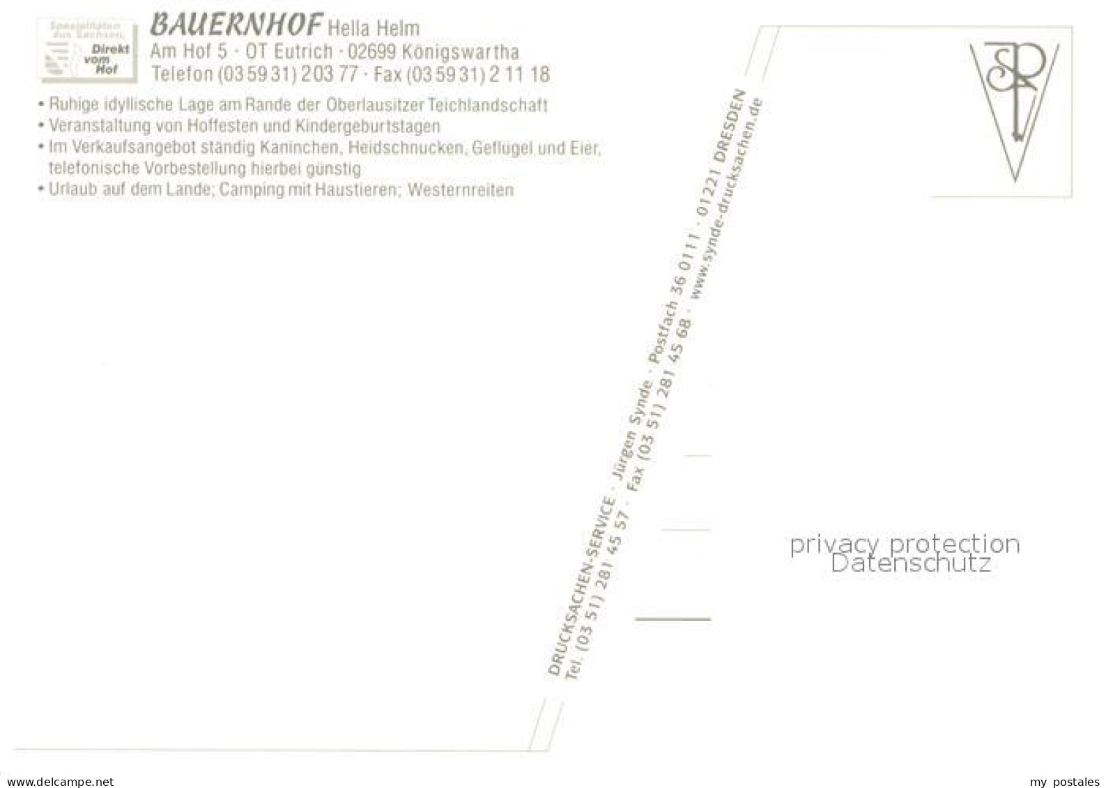 73741221 Koenigswartha Bauernhof Hella Helm Rinder Schafe Pferde Schweine Ziegen - Jonsdorf