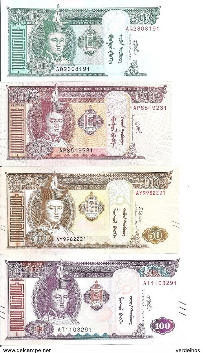 MONGOLIE 10-20-50-100 TUGRIK 2019-20 UNC P New ( 4 Billets ) - Mongolie