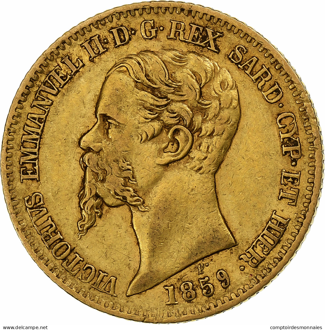 États Italiens, SARDINIA, Vittorio Emanuele II, 20 Lire, 1859, Genoa, Or, TTB - Piémont-Sardaigne-Savoie Italienne