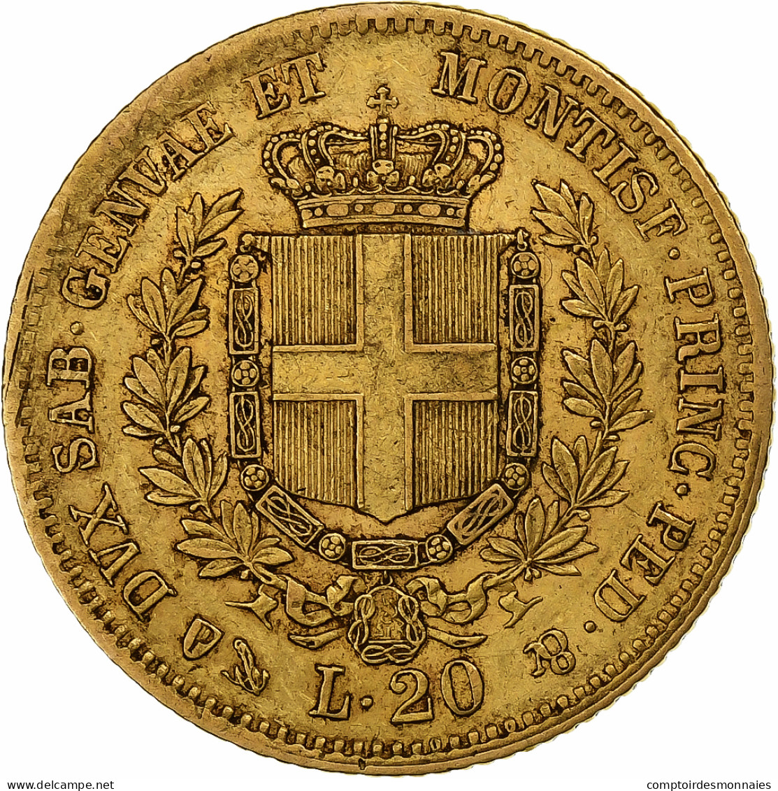 États Italiens, SARDINIA, Vittorio Emanuele II, 20 Lire, 1859, Genoa, Or, TTB - Piémont-Sardaigne-Savoie Italienne