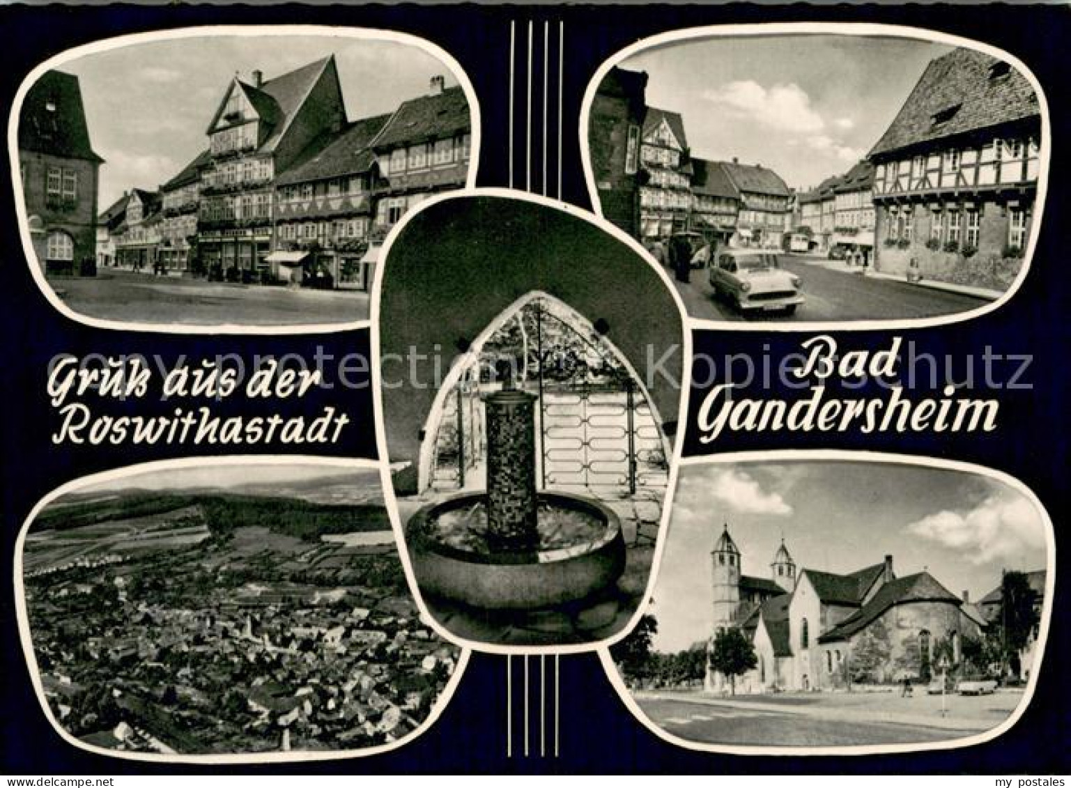 73720169 Bad Gandersheim Teilansichten Roswithastadt Altstadt Brunnen Fliegerauf - Bad Gandersheim