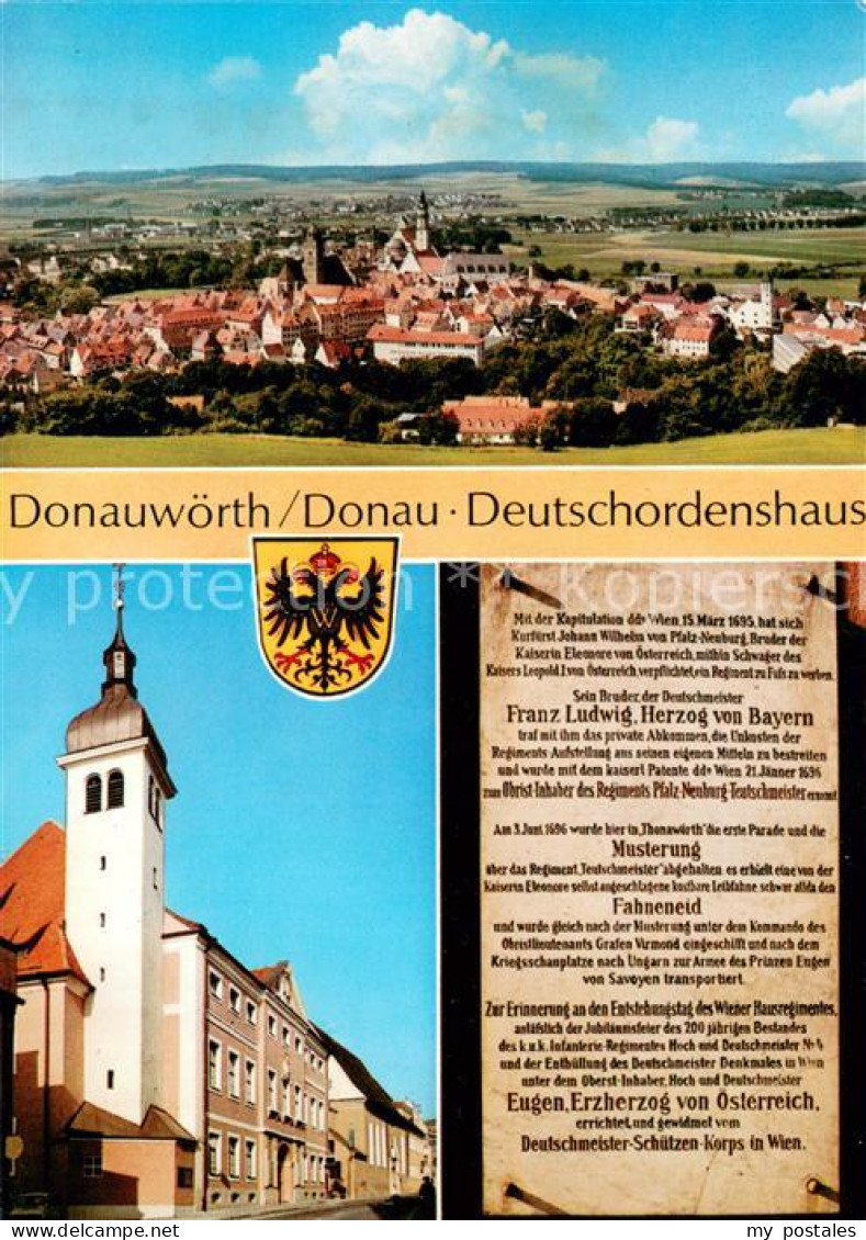 73719754 Donauwoerth Stadtpanorama Deutschordenshaus Chronik Wappen Donauwoerth - Donauwoerth