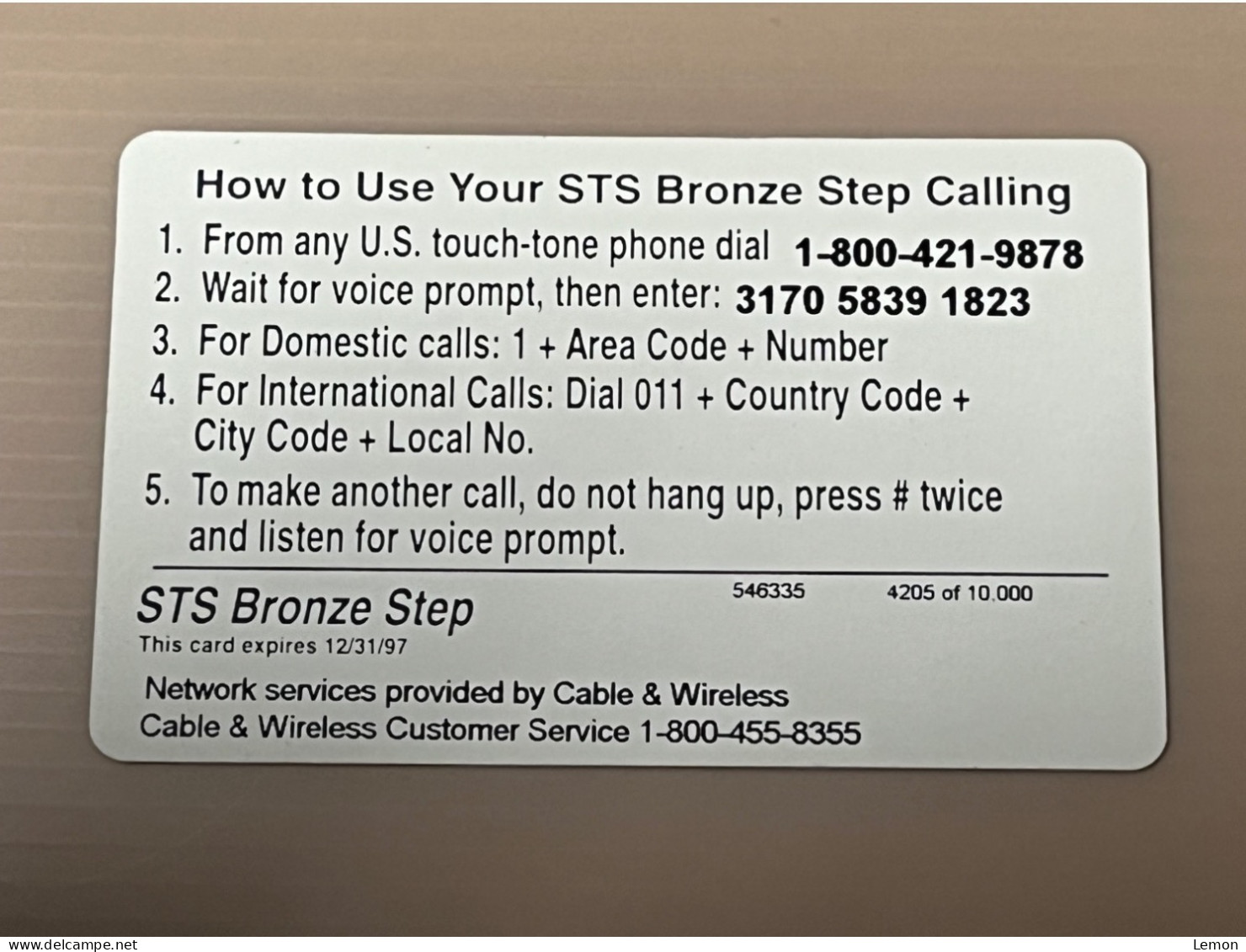 USA UNITED STATES America Prepaid Telecard Phonecard, Bronze Card, Set Of 1 Mint Card - Colecciones