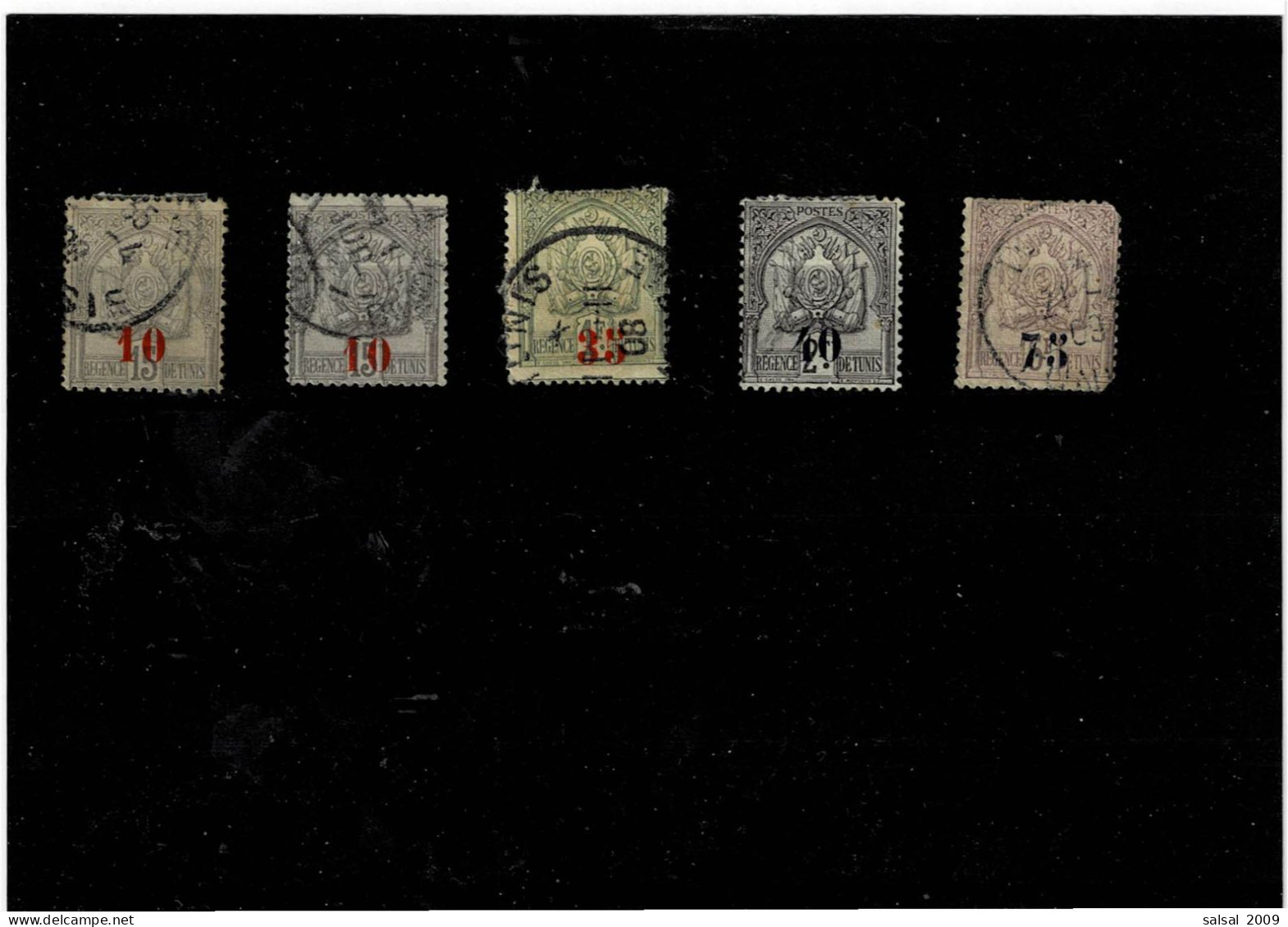 TUNISIA ,colonie Francese ,"Franc. Soprastampati" ,serie Completa Usata ,il Nr.45 Difettoso ,il Nr.42(2) ,qualita Buona - Used Stamps