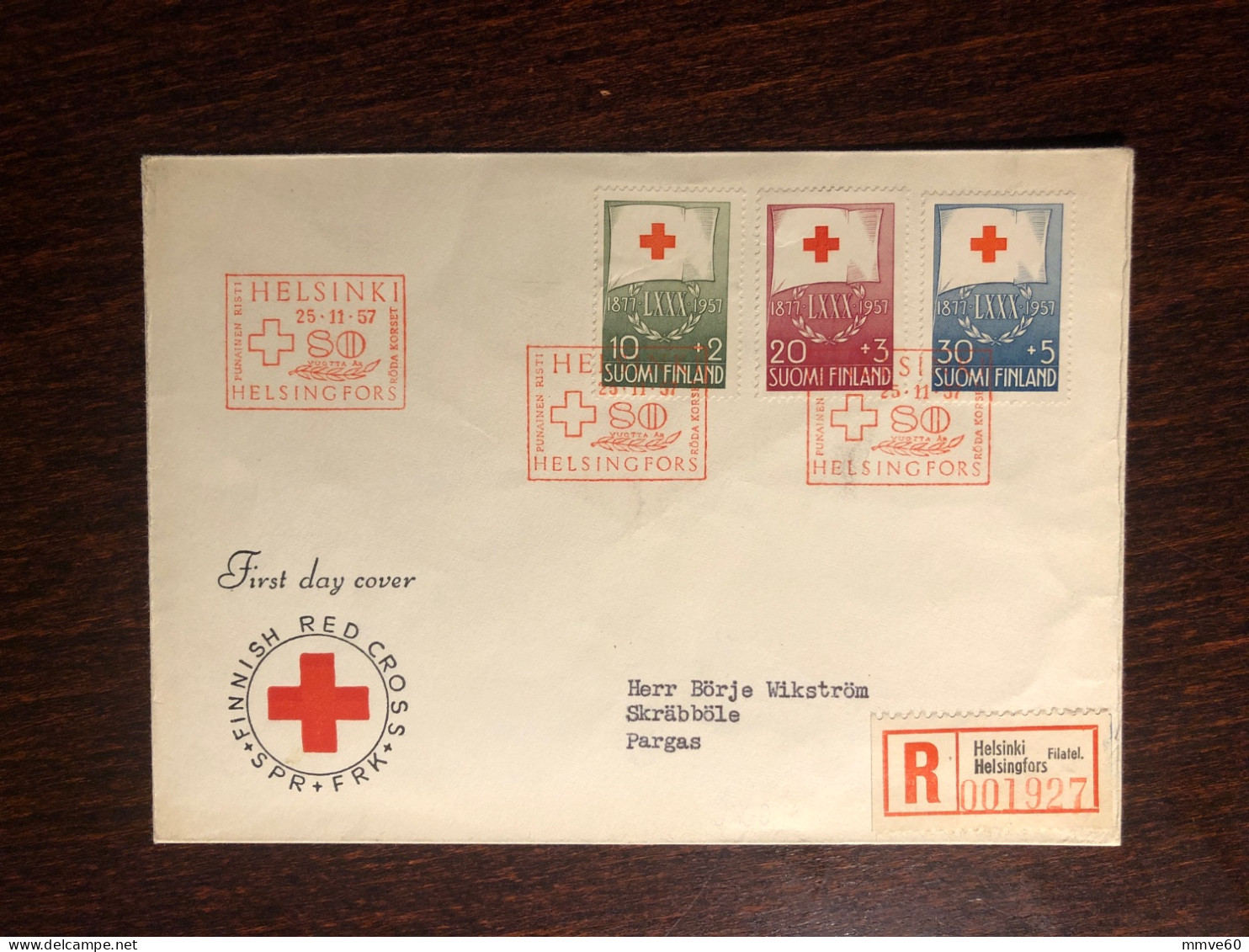 FINLAND FDC COVER 1957 YEAR RED CROSS HEALTH MEDICINE - Cartas & Documentos