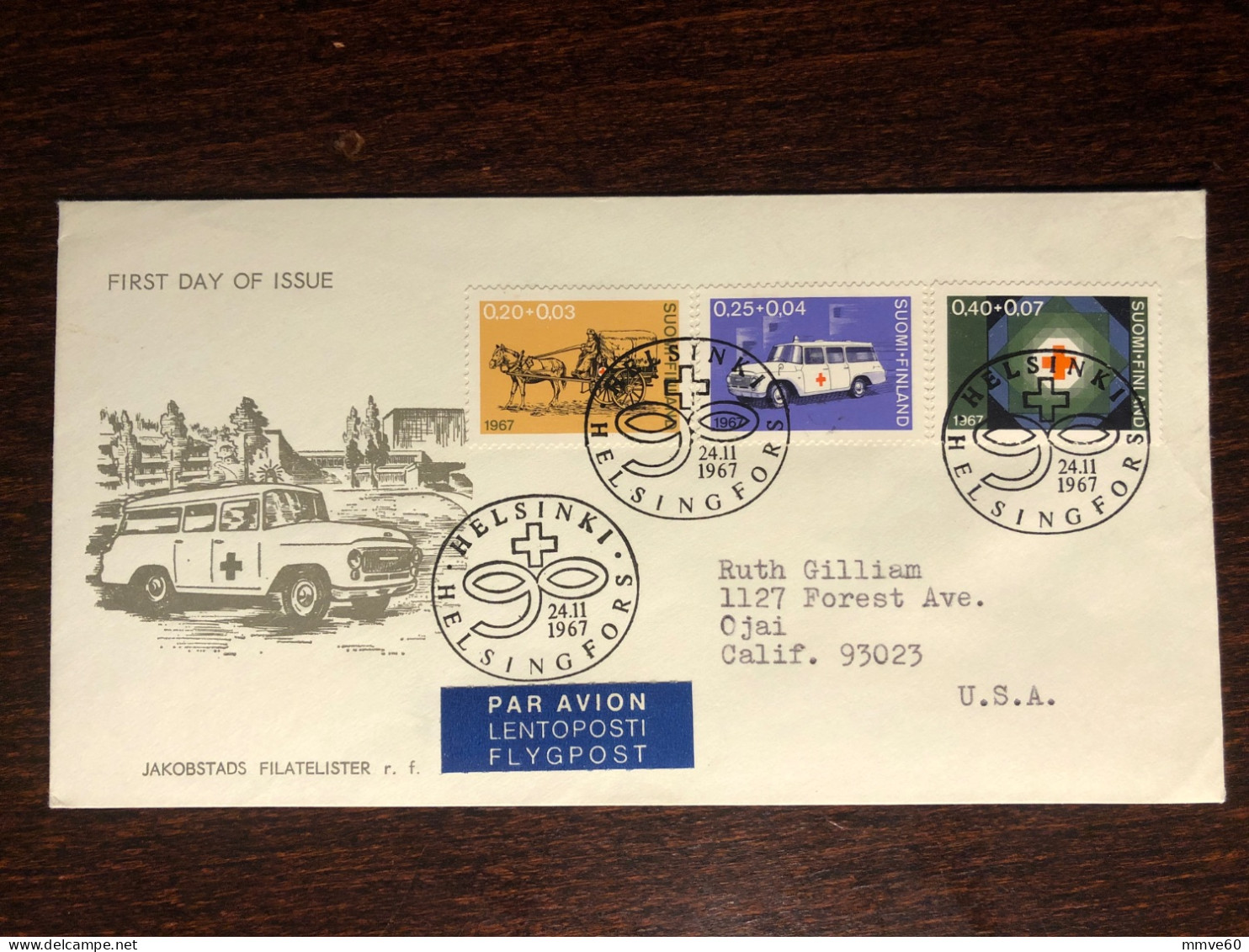 FINLAND FDC COVER 1967 YEAR  RED CROSS  HEALTH MEDICINE - Lettres & Documents