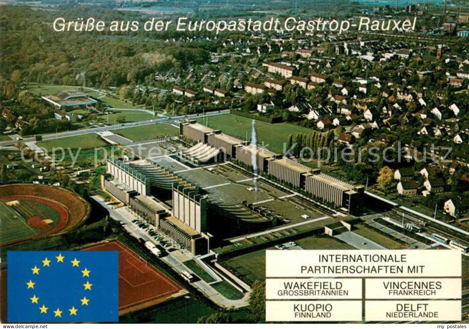 73719371 Castrop-Rauxel Fliegeraufnahme Rathaua U. Stadthalle Am Europaplatz Cas - Castrop-Rauxel